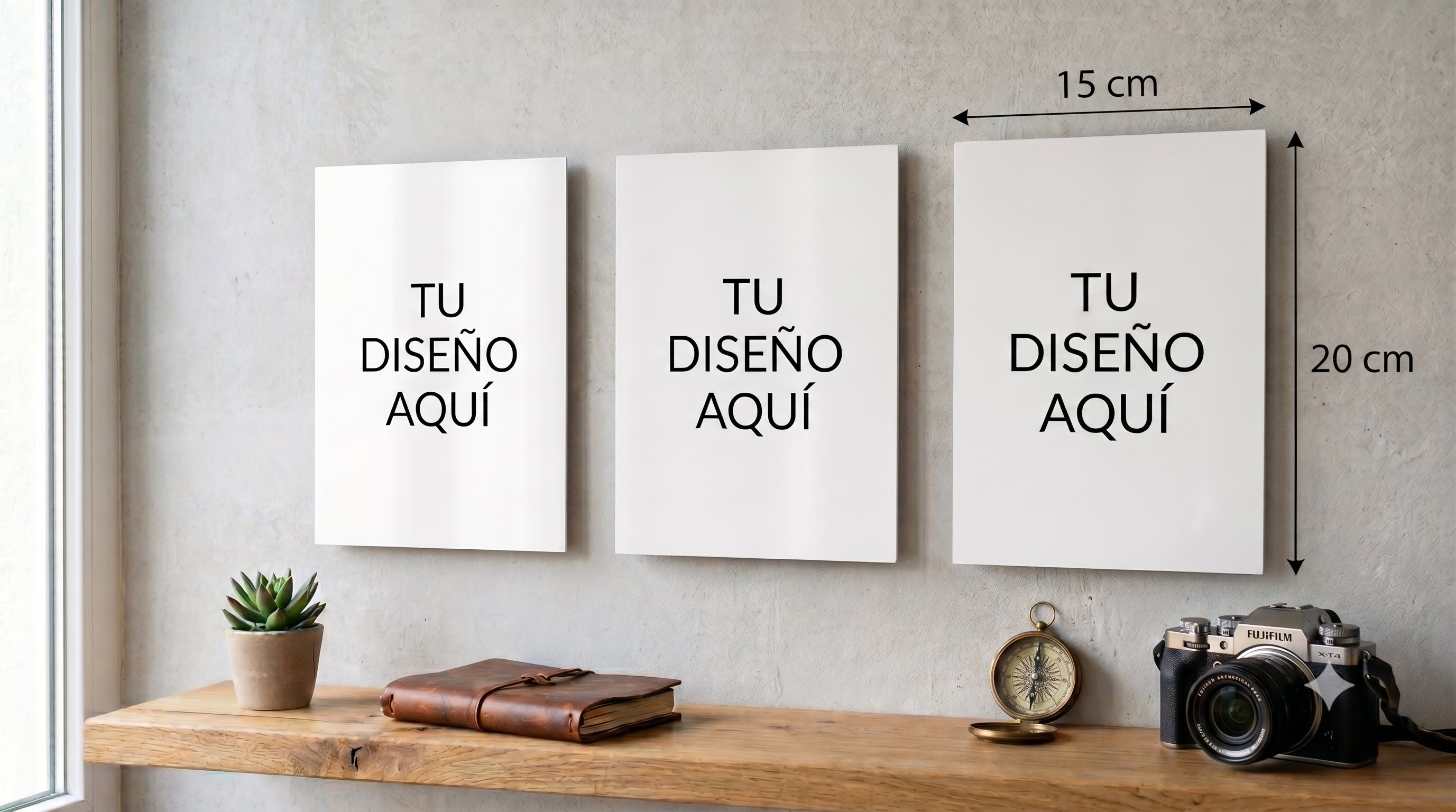 Cuadros de aluminio de 15 por 20 centímetros listos para tu diseño