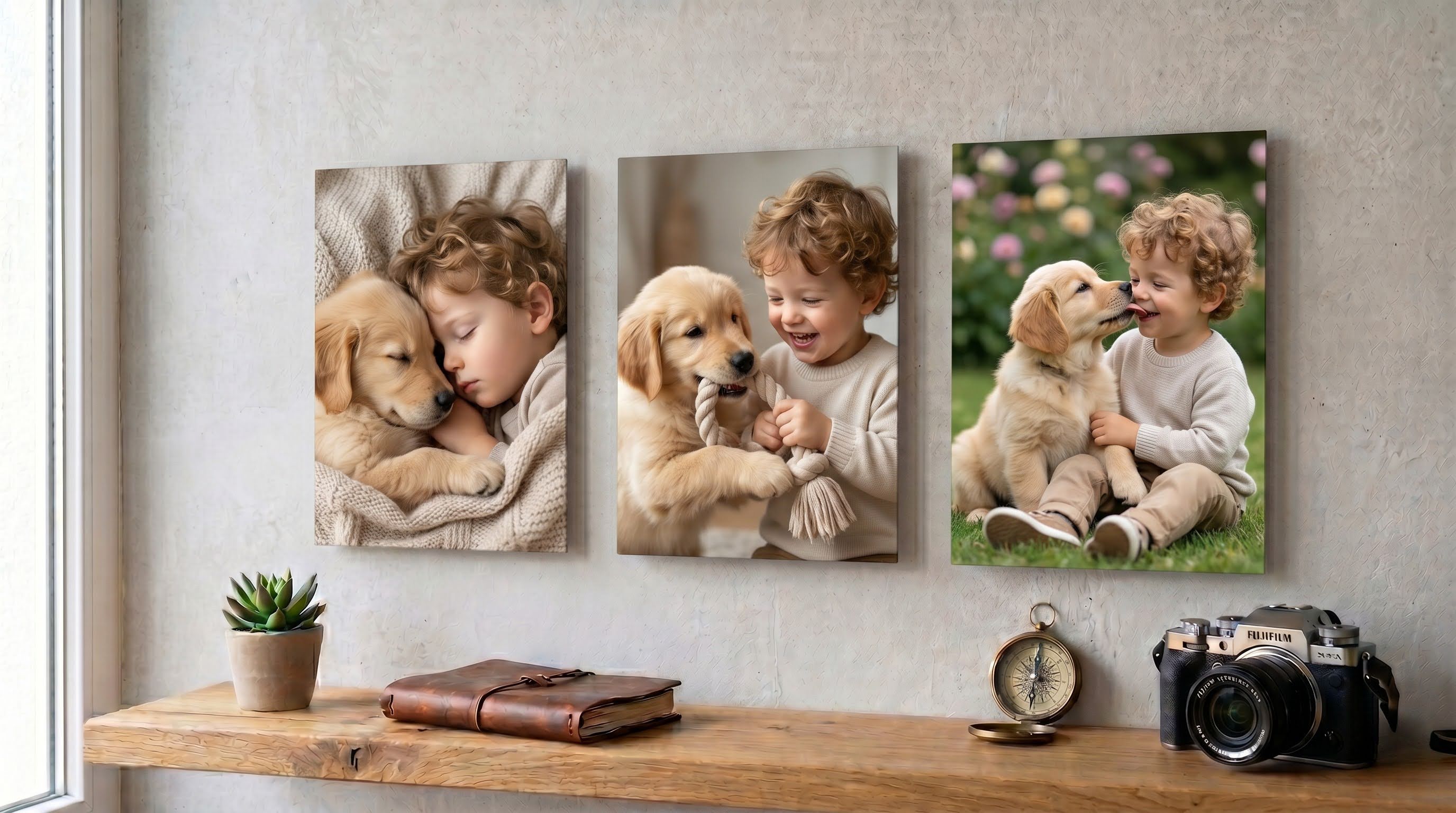 Cuadros de aluminio con fotos de mascotas y niños