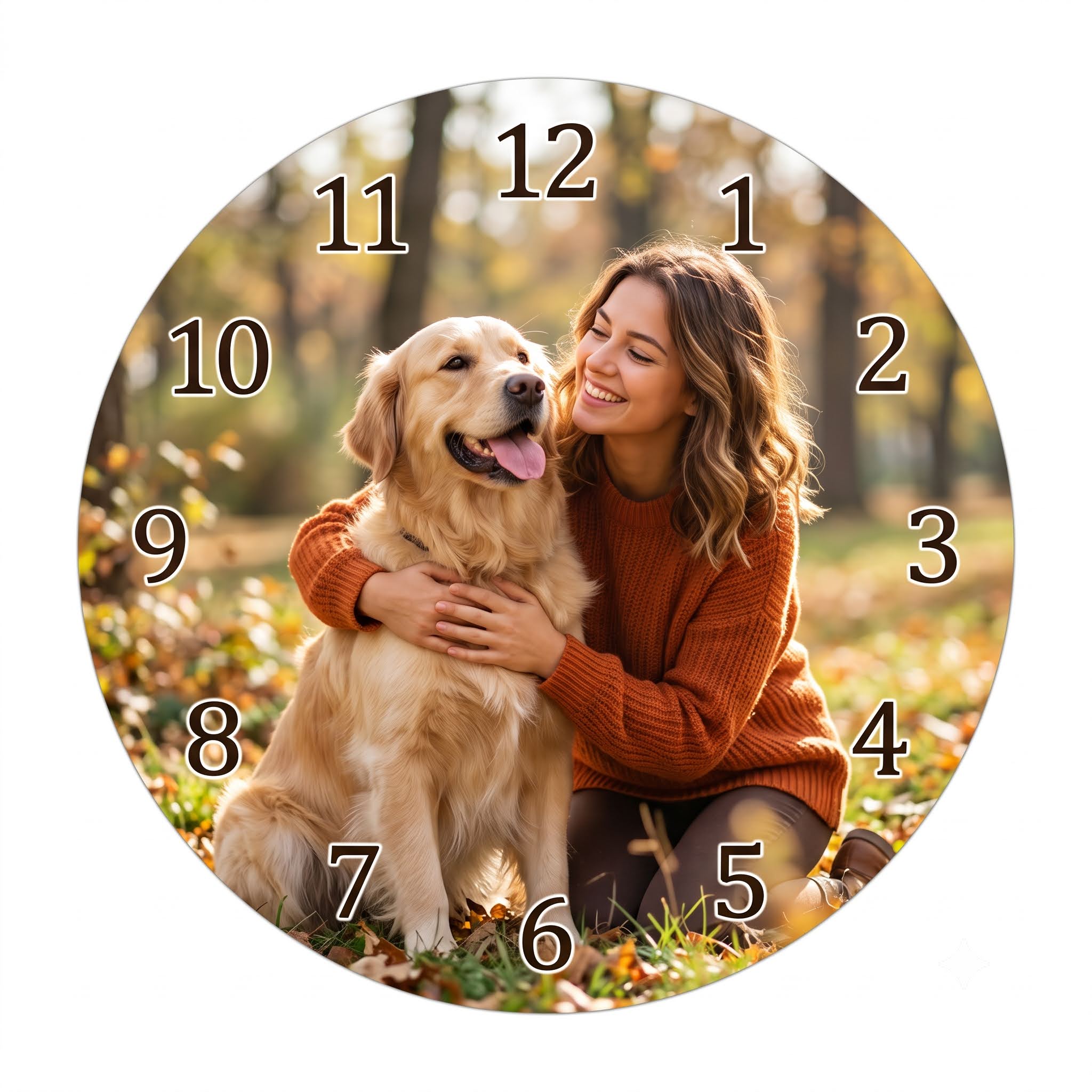 Reloj de pared de MDF de 20 cm personalizado con una foto